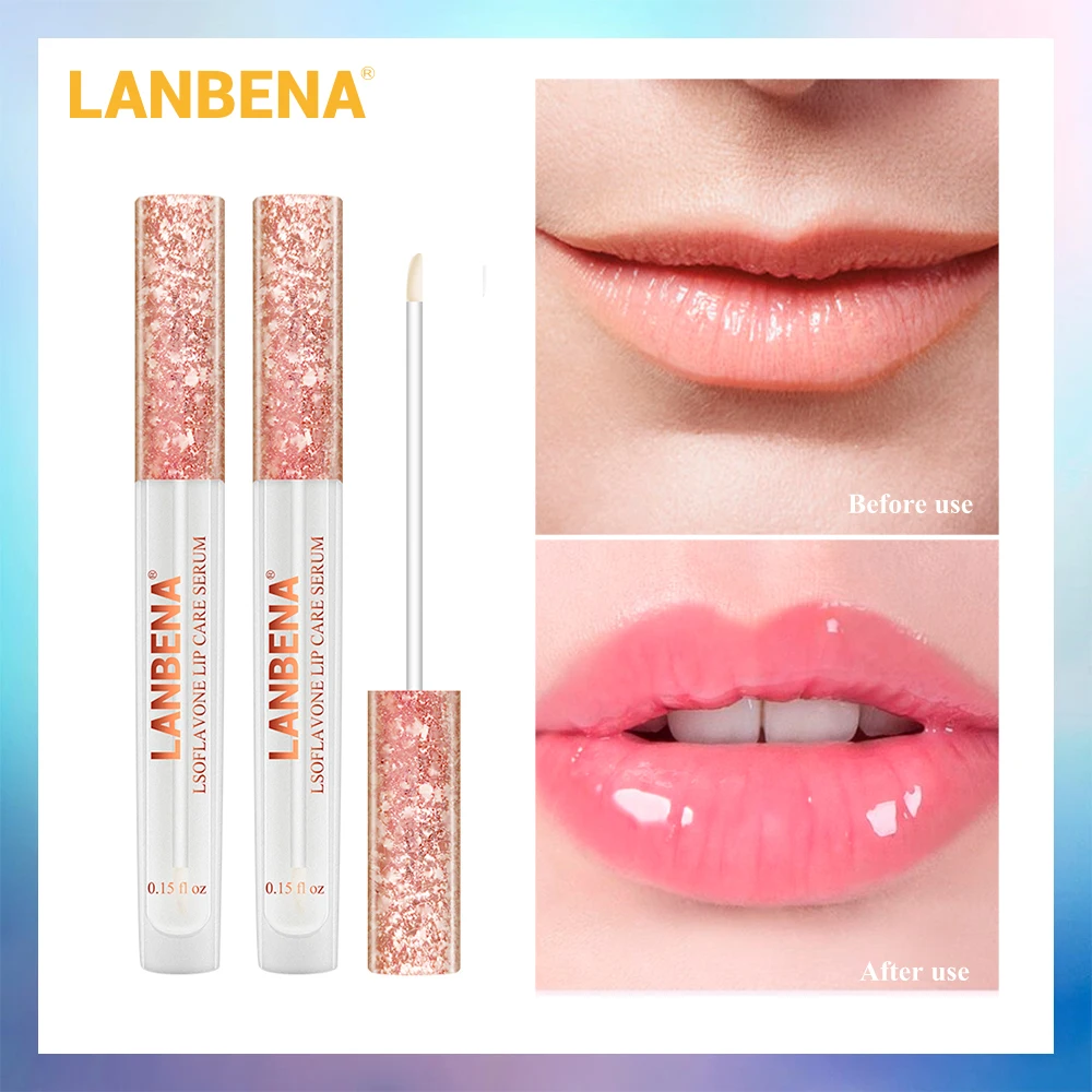 

Lanbena Lsoflavone Care Serum Mask Plumper Increase Lip Elasticity Reduce Lines Repairing Moisturizing 2pcs lipcare BREYLEE
