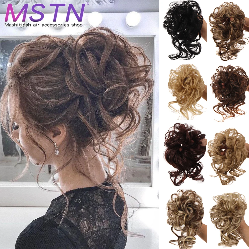 MSTN Synthetic Hair Bun Chignon Messy Curly Hair Wigs Fake Hair Pieces For Women Hairpins Black Brown Hair Extensions Hairpieces 1 MSTN Synthetic Hair Bun Chignon Messy Curly Hair Wigs Fake Hair Pieces For Women Hairpins Black Brown Hair Extensions Hairpieces 1