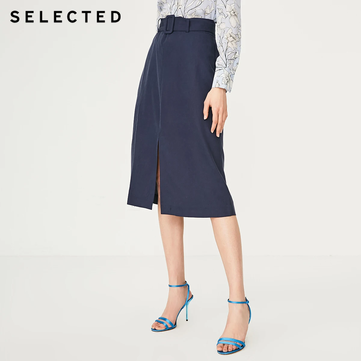 Отборная женская летняя Tencel юбка с подкладом S | 41924C525 - Цвет: ELECTRIC BLUE