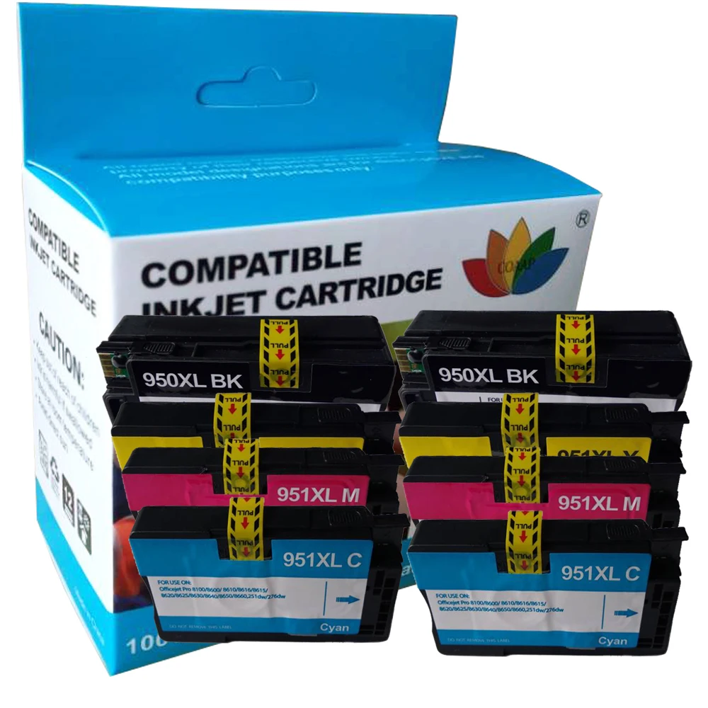 

8 Compatible ink Cartridge for HP 950 951 950XL 951XL Officejet Pro 8100 8600 8610 8620 8630 8680 8615 8625 8640 8660 chip