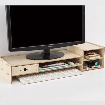 

LCD Computer Display Bracket Heightening Rack Drawer Type Office Desktop Storag Rack