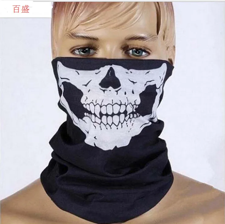 

Seamless Multi-functional Magic Headscarf Flexible Mask Warm Wai Bo Halloween Props Skull Headscarf