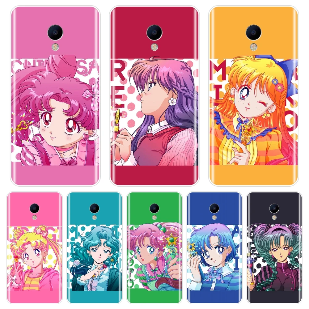 

Soft Phone Case For Meizu M2 M3 M3S M5 M5C M5S M6 M6S M6T Sailor Moon Pink Girl Silicone Back Cover For Meizu M6 M5 M3 M2 Note