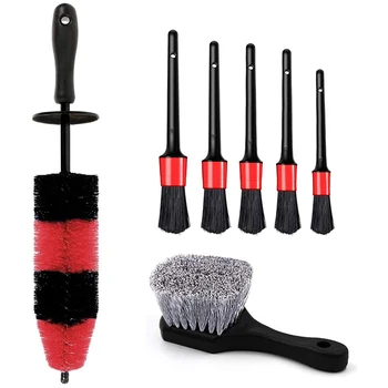 

Car Beauty Kit Detail Brush Kit Rim and Tire Brush Crevice Brush Car Wash Cleaning Small Brush