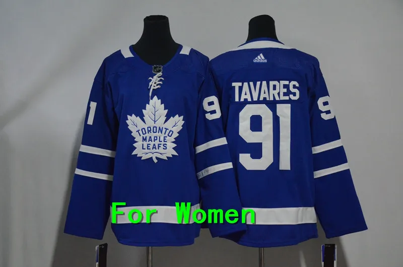 Женская одежда для взрослых с вышивкой Toronto Maple#91 John Tavares 34 Auston Matthews 16 Mitchell Marner Jersey