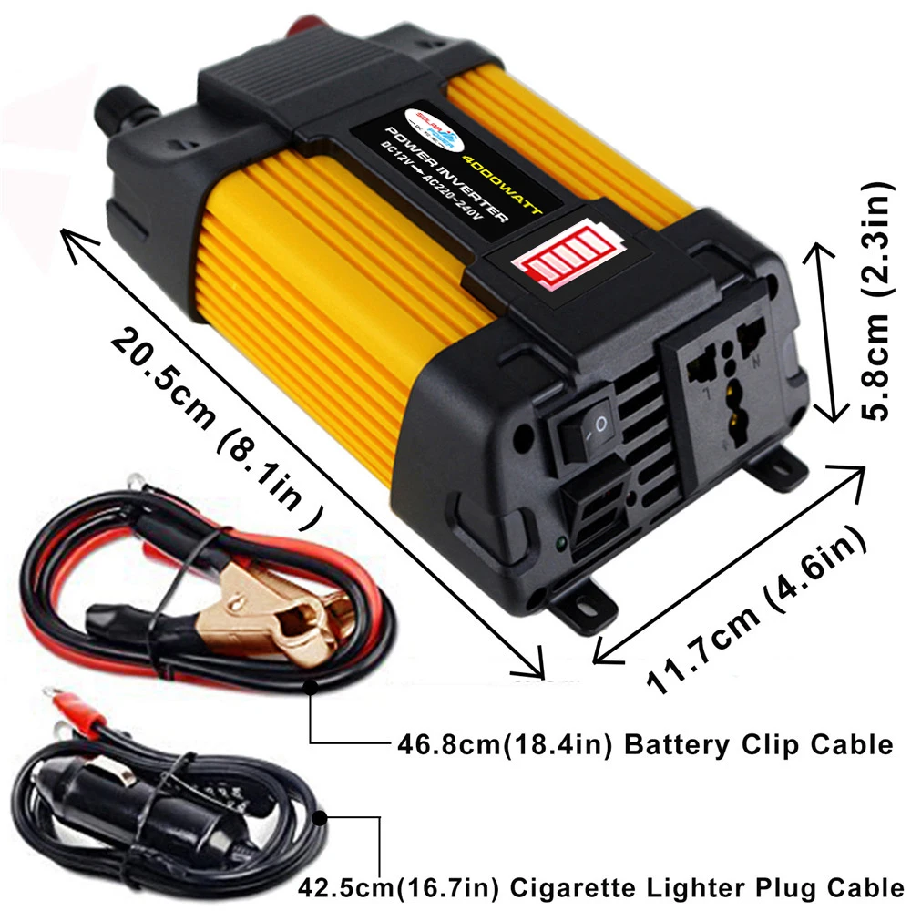 4000W/6000W DC12 для AC110/220V автомобильный Мощность инвертор светодиодный Дисплей