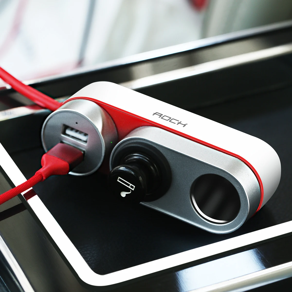 ROCK 2 USB автомобильный разветвитель зарядное устройство розетка для автомобильного прикуривателя для iPhone/iPad/samsung/зарядка для телефона планшета 4.8A автомобильное зарядное устройство