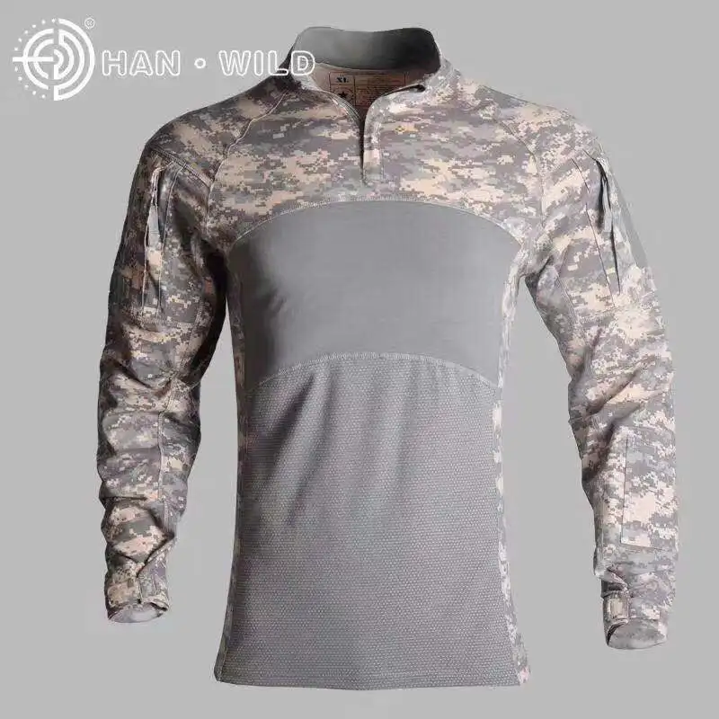 

Long Sleeve Wolf Warriors Army Camouflage Men's Spring Summer Special Forces CS Combat Uniform Training Suit Slim Fit Frog Servi
