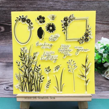 

Thinking of you grass transparent seal DIY hand account transparent silicone seal rubber stamp stamp cutting greeting card paper