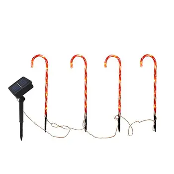 

Solar Eco-Friendly Durable Cane Walkway Light Crutch Lamp Landscape Lights Atmosphere Garden Festival Christmas Decoration Home