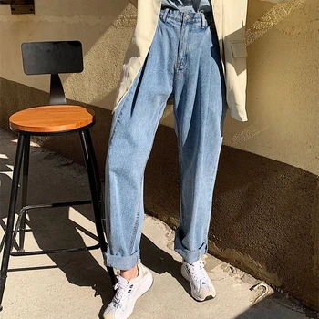 

Streetwear High Waist Denim Jeans for Women Spring Loose Harem Jeans Pants Female Irregular Jeans Pantalon femme 2020
