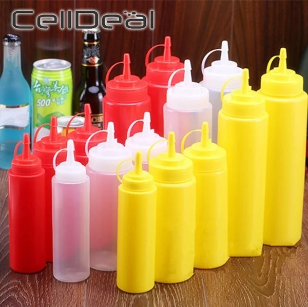 

2Pcs Salad Sauce Vinegar Squeeze Bottle Oil Ketchup Cruet Kitchen Gravy Dispenser Hamburger Salad Condiment Bottles Kitchen Tool