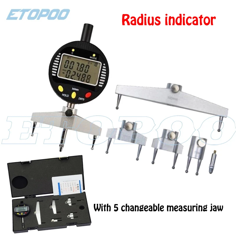 High accuracy digital radius gauge digital radius indicator with 5