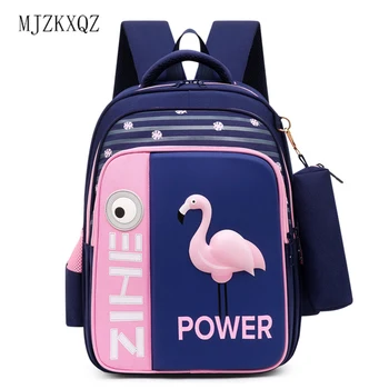

Mjzkxqz New 3D Flamingo Cartoon School Bags For Girls Boys Shark Backpack Children Orthopedic School Backpacks Mochila Escolar
