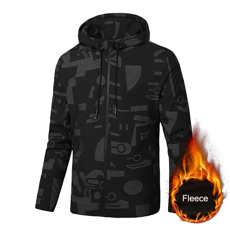 

2019 New Winter Autumn Men's Thicken Jackets Fashion Outerwear Zipper Windbreaker Camouflage Hooded Casual Sports Coat Plus Size