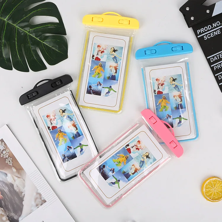 

PVC Night Light Waterproof Cellphone Bag Swimming Rafting Mobile Phone Bag Dive Bag Apple Universal Fluorescent Waterproof Cover