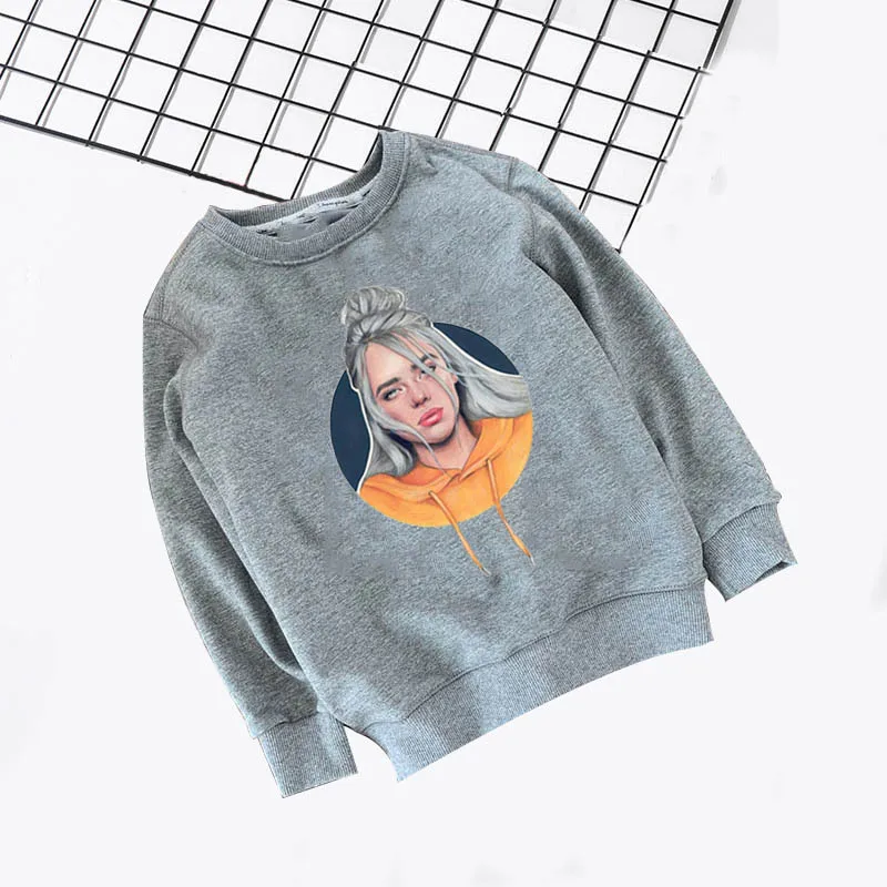 Новинка года; свитер для девочек Kpop Billie Eilish детская футболка; блузка Bebe; толстовки для девочек Одежда для маленьких девочек одежда с длинными рукавами