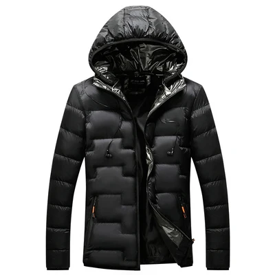 DIMUSI зимняя мужская куртка модная мужская хлопковая теплая парка пальто повседневная мужская верхняя одежда армейские ветровки с капюшоном куртки одежда - Цвет: Black