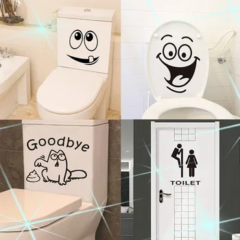 

Creative Waterproof Stickers Bathroom WC Toilet Decoration Home Decor Wall Stickers Funny Refrigerator Sticker Toilet Stickers