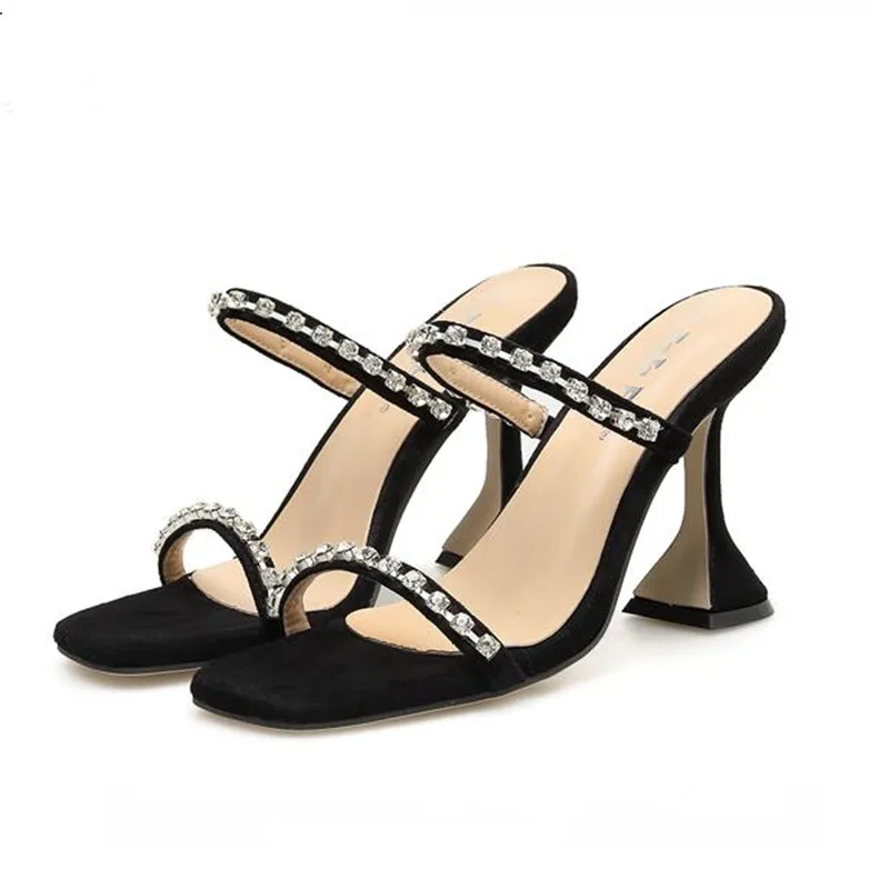 PROD 1005002282768722 new style rhinestone thin horizontal wine glass
with high heel sandals and slippers 140-3 with 35-41 size