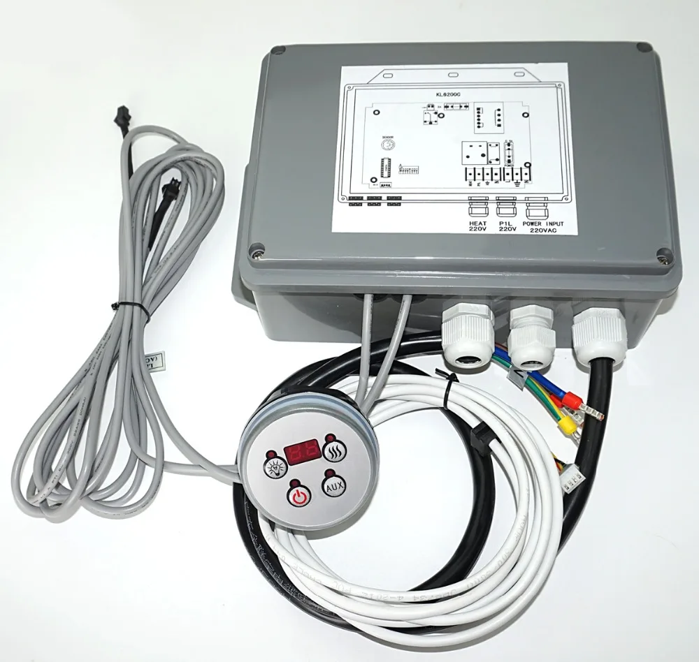Простая система горячей ванны(KL 6200c) и спа-контроль с светодиодный светильник, нагреватель и функция управления одним струйным насосом