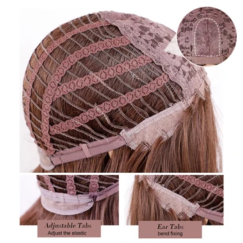 JONRENAU 12 inches  Short Straight Synthetic Bob Wigs with Bangs  for Women Fashion Pink Party Wig or Cosplay 6