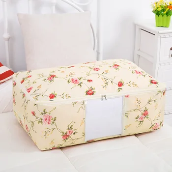 

Quilt storage bag Large Capacity Storage Bag Floral Print Buggy Bag Quilt Clothes Waterproof Moistureproof Packing Organizers