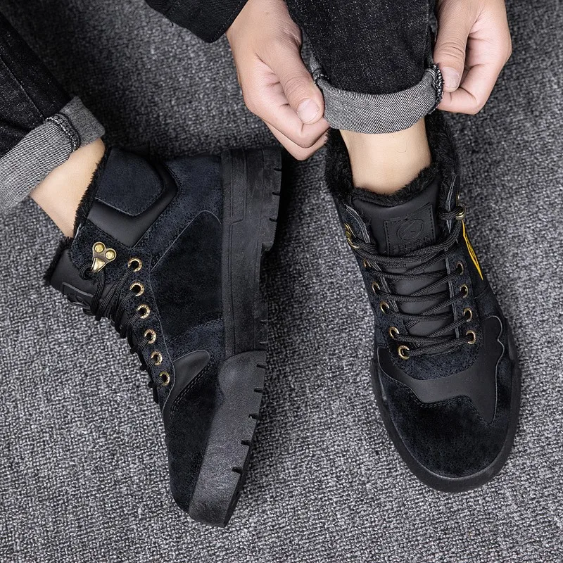 

Martin Boots Winter Men Hot Selling plus Velvet Warm Outdoor Casual Boots British Style Workwear Fashionable Boots