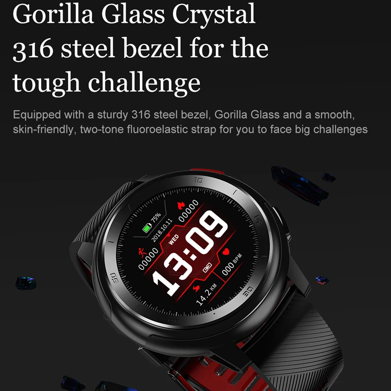 Eseed DT68 smart watch männer IP68 wasserdichte 1,2 zoll full touch bildschirm 230mah 30 tage lange standby EKG smartwatch für android ios