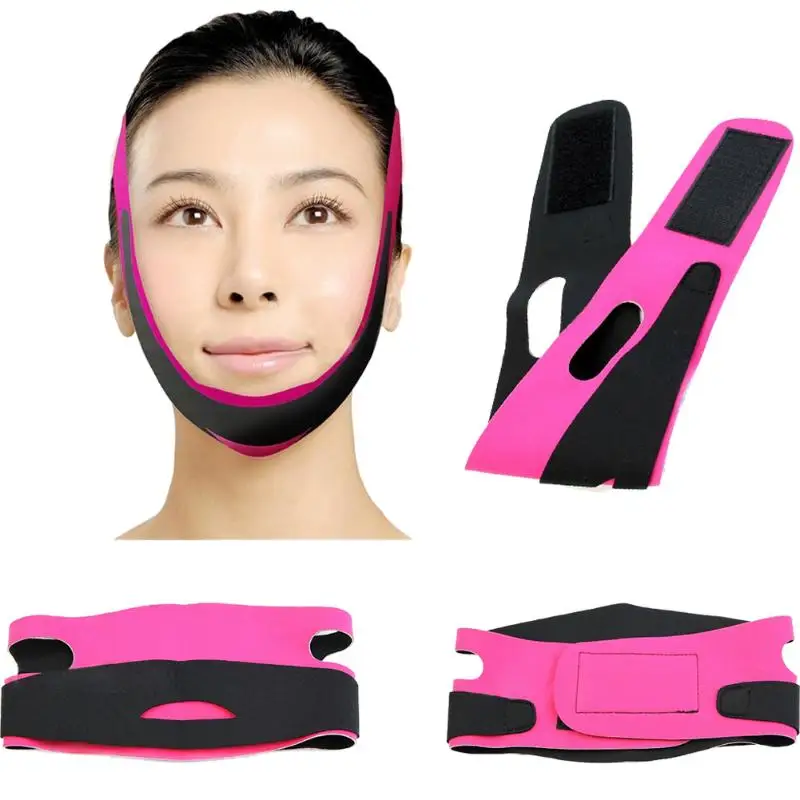 Cinturón de realce de línea en V para mujer, cinturón adelgazante para Barbilla, mejilla, máscara de estiramiento Delgado, Correa antiarrugas para belleza Facial