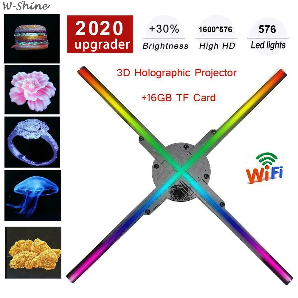 Голографический 3D проектор с Wi Fi 576 светодиодов 55/56 см|Рекламная подсветка| |
