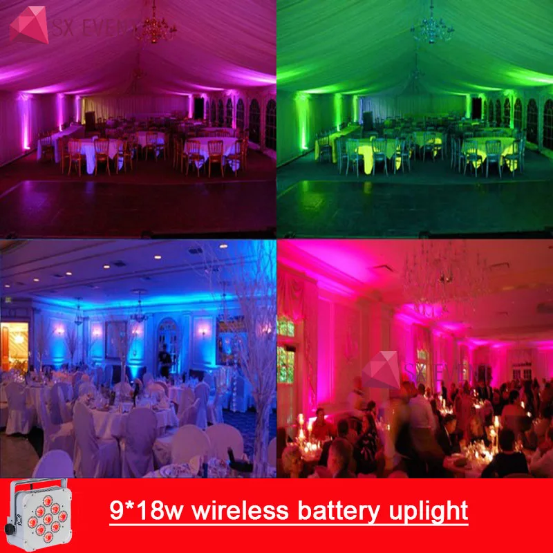 Weddingdj Setup 18Wx9 RGBWA+ UV 6в1 батарея беспроводные Уличные светодиодные DMX стандартные могут диско DJ вечерние светодиодные подсветки сценическое театральное освещение