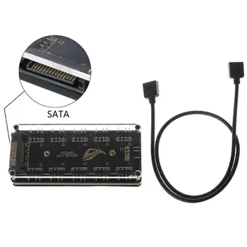 

AURA SYNC 5V 3-pin RGB 10 Hub Splitter SATA Power Adapter for GIGABYTE MSI A SUS M5TB
