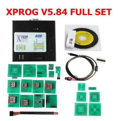 Лучшее качество Xprog 5,84 ECU чип инструмент для настройки Программист X Prog-M 5,84 XProg M Box 5,55 XPROG-M ECU программист 22 шт. адаптеры - Цвет: Xprog 5.84
