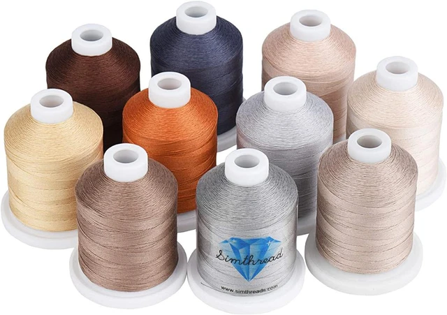 Set of 10 Black Cotton Thread Sets for Sewing Machine DIY - 1000 Yard  Spools 