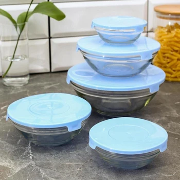 

A set of salad bowls "Classic" with lids, 5 pcs: 900 ml (17x7.6 cm), 500 ml (16x6 cm), 350 ml (12.5x5.4 cm), 200 ml (10.5x4.5 cm),