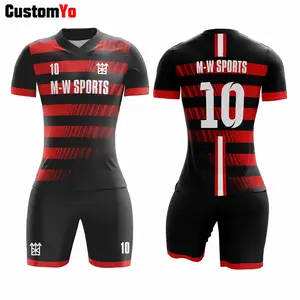 camisetas de futbol rojas y negras