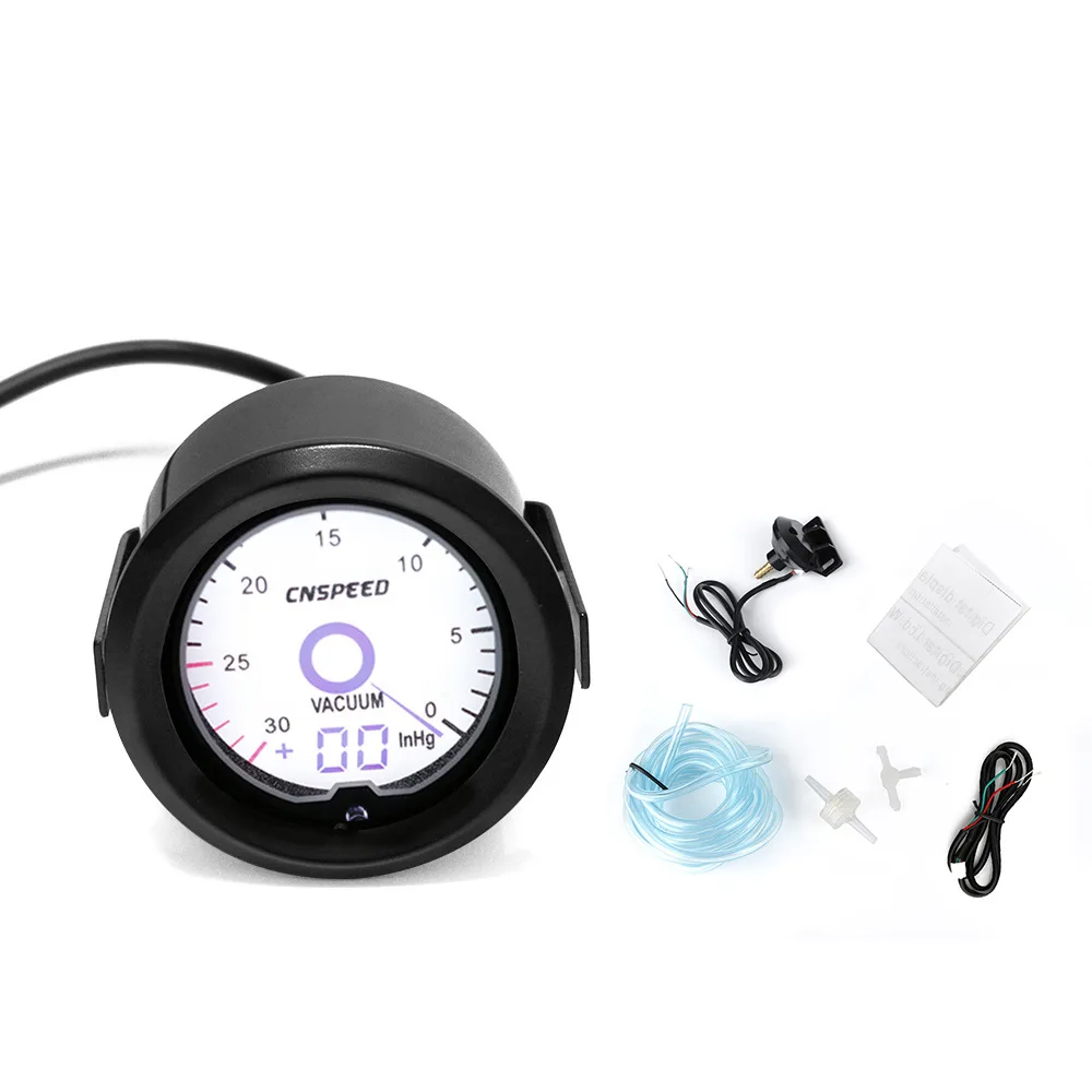 

Car Modified Turbo Vacuum Meter 2-Inch (52 Mm) LCD Liquid Crystal 7 Color Virtual Hands Vacuum Meter PSI