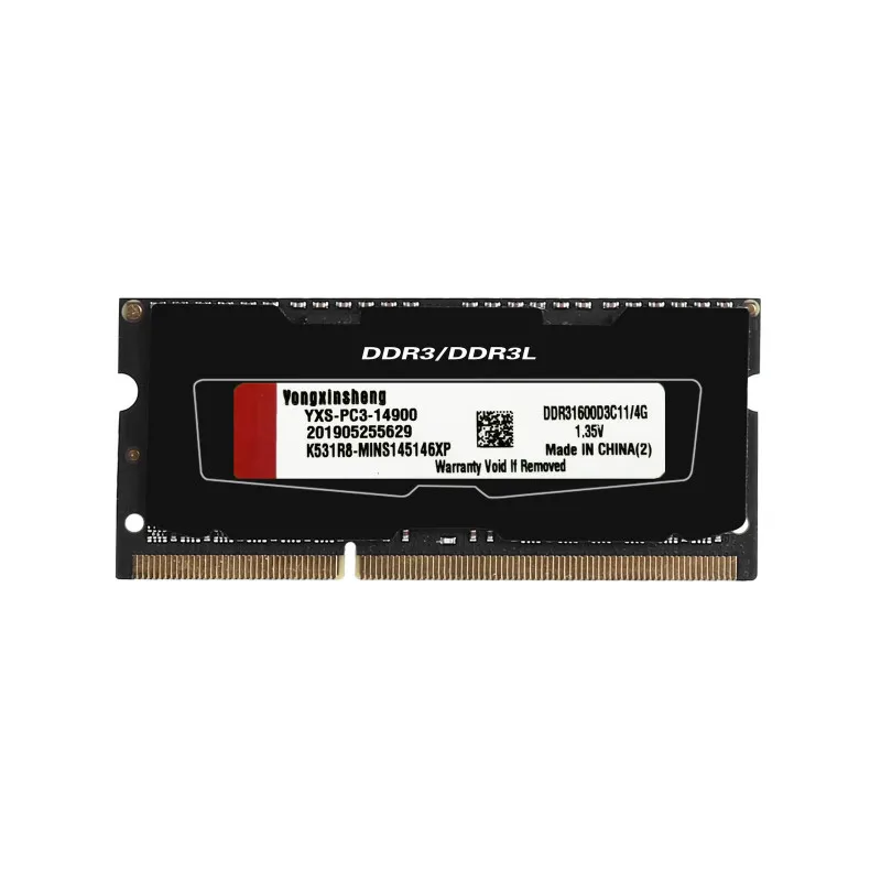 Yongxinsheng 2GB 4GB 8GB RAM PC3L-12800 14900 ordinateur portable SO-DIMM DDR3L 1600 1866MHz mémoire RAM 1.35V NON ECC