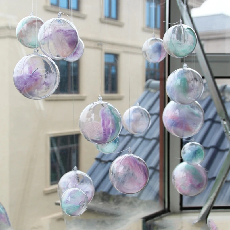Details about   15 pairs of 30 pcs of high transparent plastic ball hollow ball Christmas ball 