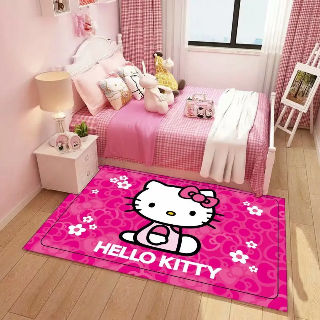 Hello kitty Cute Cartoon Pink Girl Children's Room Carpet Bedroom Bedside Blanket Play Crawling Anti-fall Mat