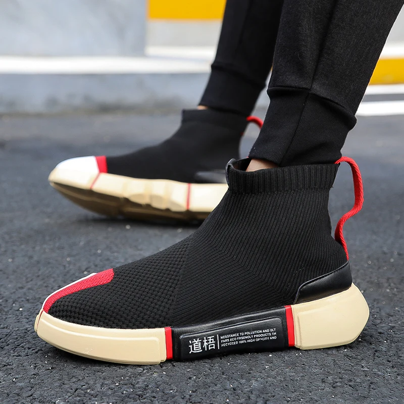 

Men Socks Sneakers Shoes High Top Knit Upper Breathable Casual Shoes Men Trainer Sneaker Tenis Masculino Adulto Man Zapatos B333