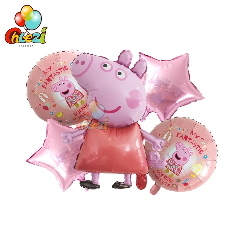 

5pcs Peppa Pig Foil Balloons baby shower Birthday Gift birthday party Decorations Kids Toys girl boy globos Peppa pig George