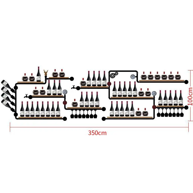 Винный Стеллаж в европейском стиле, витрина для винных бутылок, органайзер, металлическая и настенная Бутылка для виски CF - Цвет: Бежевый