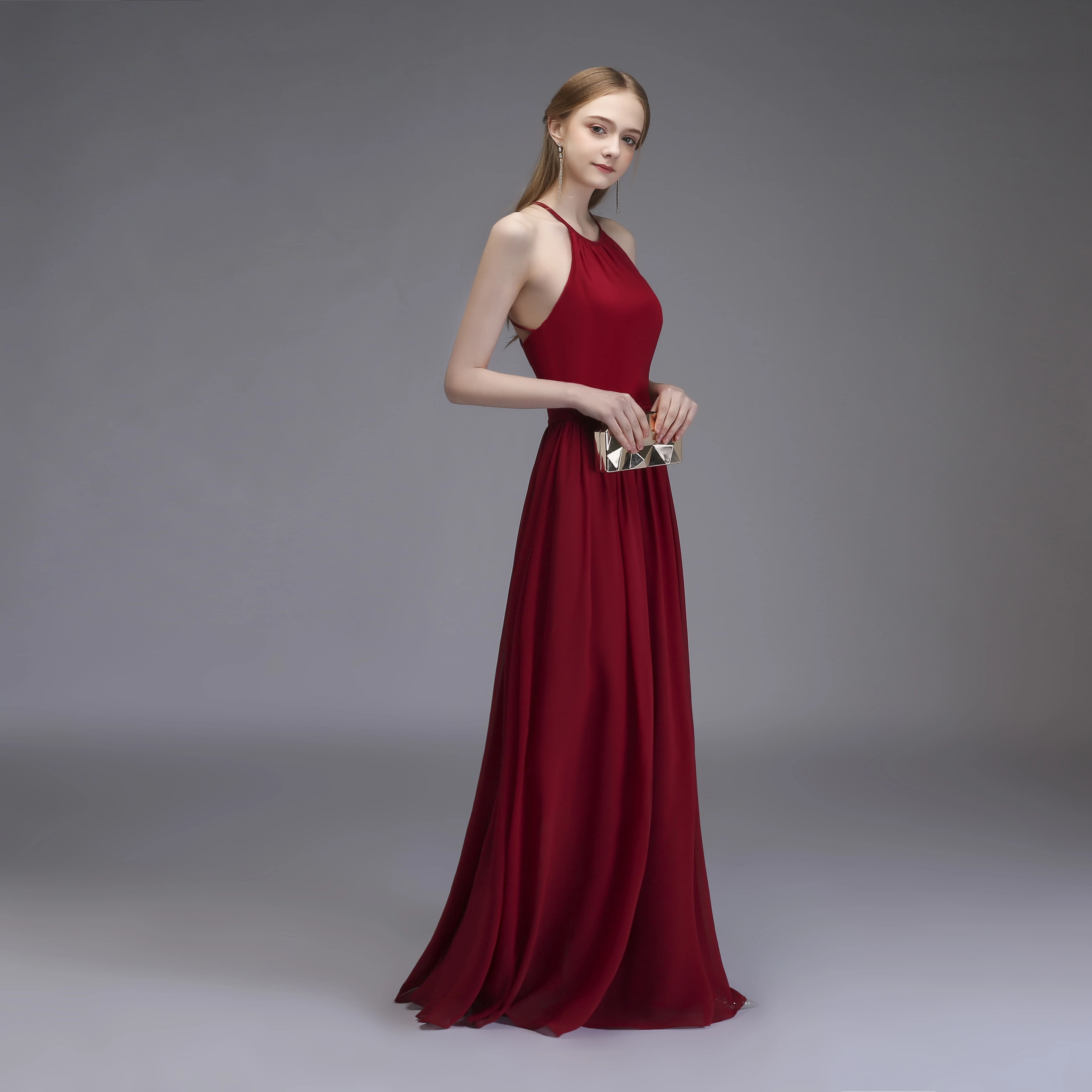 Chiffon Long Evening Dress Sexy Prom Party Dresses Formal Women Gown Dress For Robe Soiree And Wedding Party
