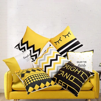 

Printed Geometric Sofa Decorative Cushion Cover Pillow Black White Pillowcase 45*45 Decorative Pillow Home Decor Pillowcover