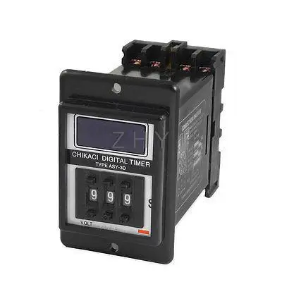 

AC 380V Power on Digital Time Relay 1-999 Seconds 999S 8 Pins ASY-3D w Socket