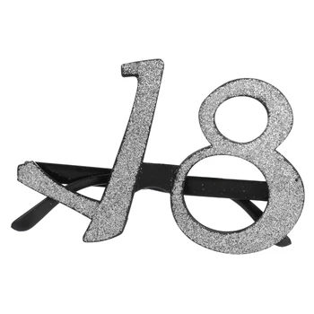 

Novelty Birthday Age Party Glitter Glasses Eyeglasses 18th 18 Silver For 18th Birthdays Party Celebrating
