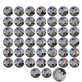 

44pcs/lot All 45 US Presidents Silver Plated Coin Sets Gift Coin Collection Home Decorative Quality Business Souvenir Gifts