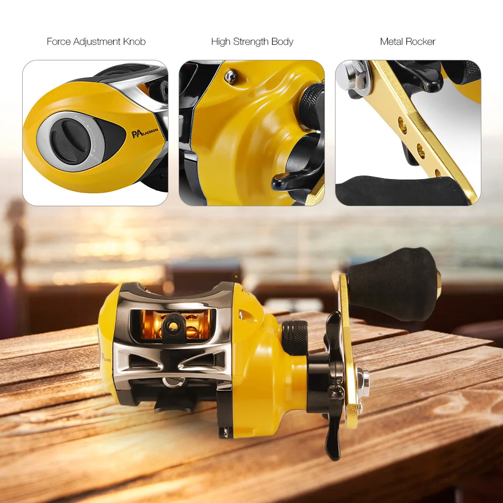 Billig PALAEMON 6,3 1 wahre 4 + 1 BB Einzigen Arm Wasser Drop Rad Magnetische Bremse Baitcasting Angeln Reel Rechts Links Köder casting Rad